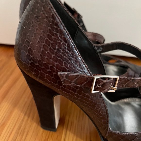 Vintage Calvin Klein Jeckel Boa Print Heeled Mary Jane Sandal - Picture 10 of 15